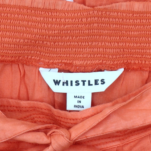 Whistles Women's Orange Wide-Leg Trousers XS