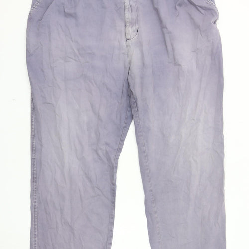 Cotton Traders Men's Purple Elastic Waist Trousers
