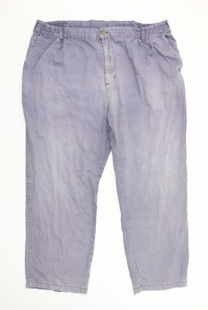 Cotton Traders Men's Purple Elastic Waist Trousers