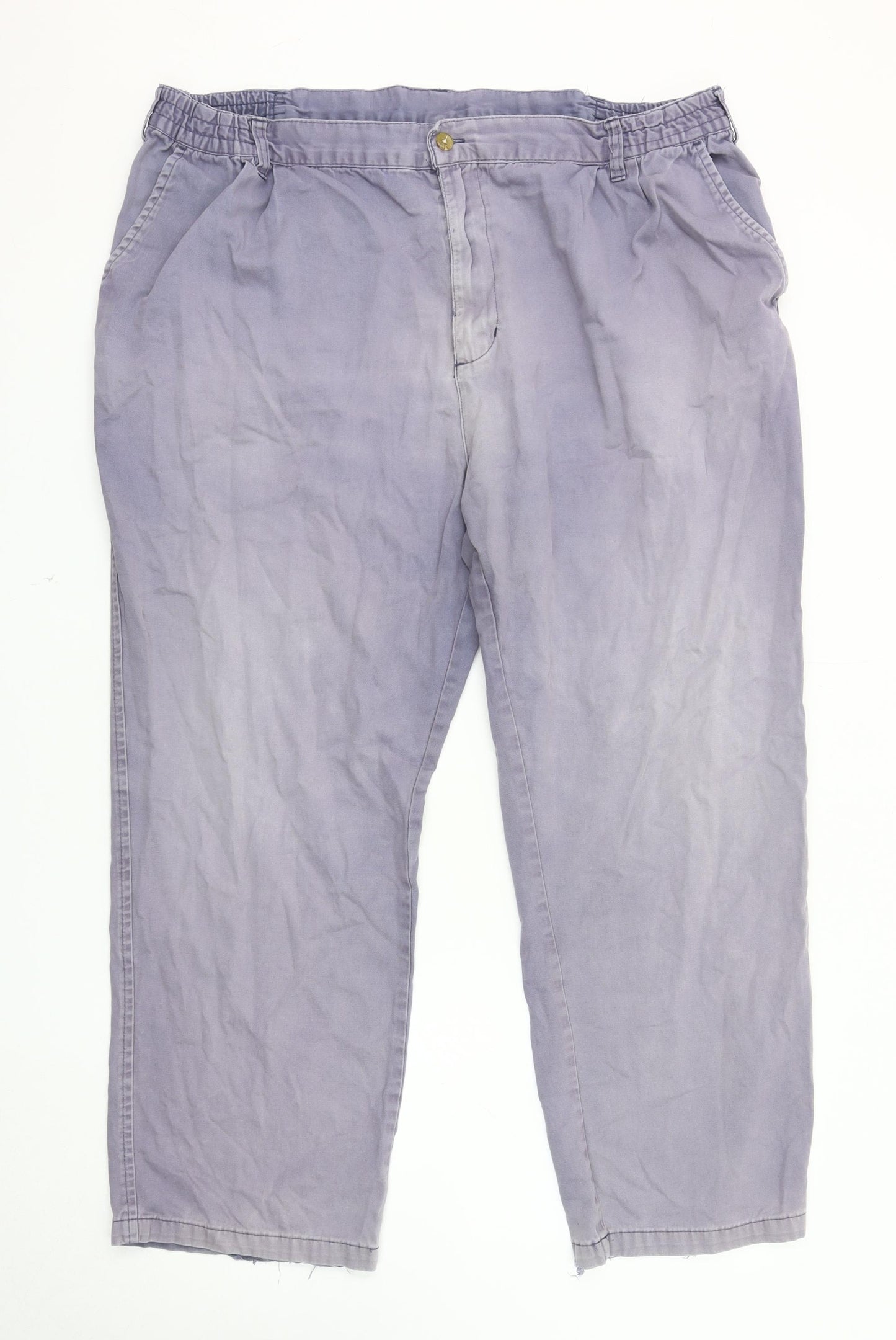 Cotton Traders Men's Purple Elastic Waist Trousers