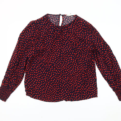 hush Women's Red Geometric Blouse, Size 12
