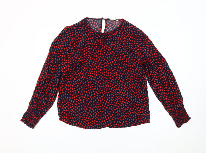 hush Women's Red Geometric Blouse, Size 12