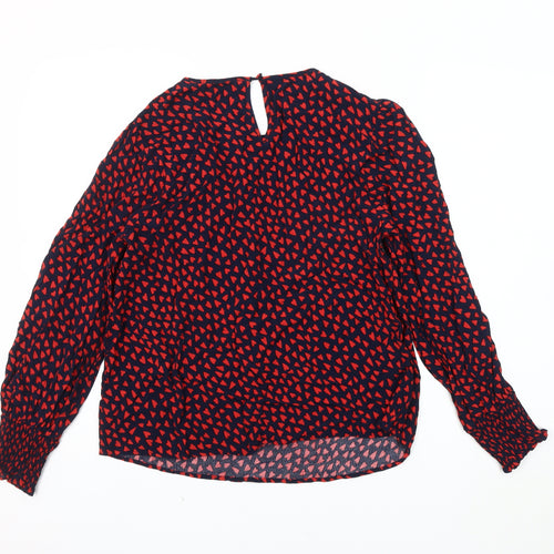 hush Women's Red Geometric Blouse, Size 12