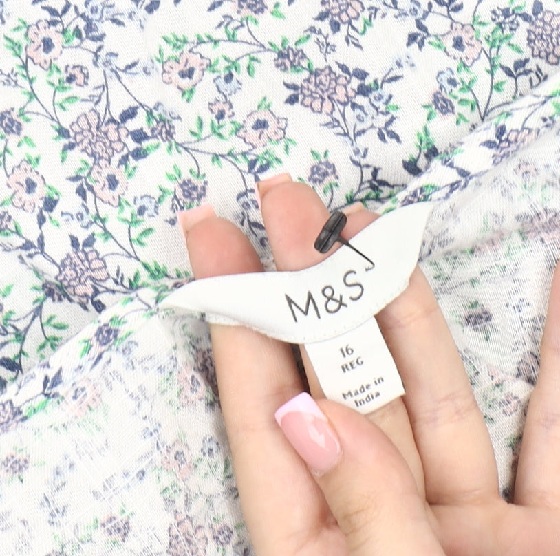 Marks and Spencer Women's Floral Blouse, Size 16
