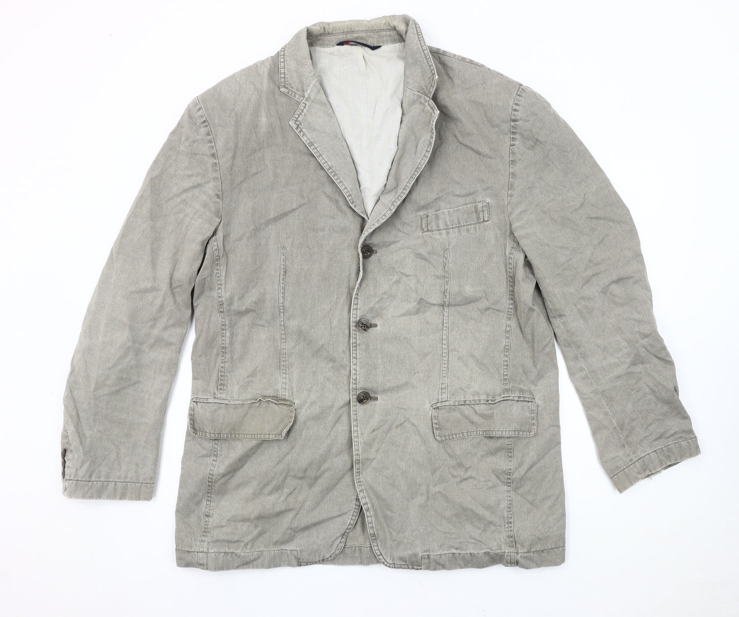 Marks & Spencer Men's Grey Cotton Blazer - Large 41-43"