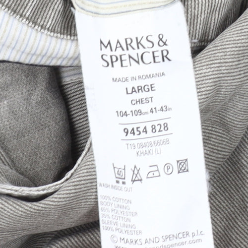Marks & Spencer Men's Grey Cotton Blazer - Large 41-43"