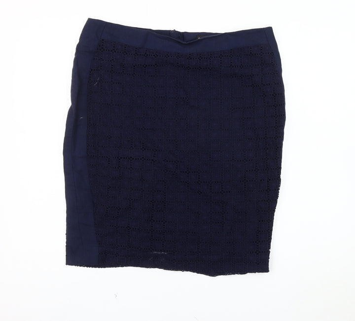 Autograph Women's Blue Knee Length Pencil Skirt Size 14