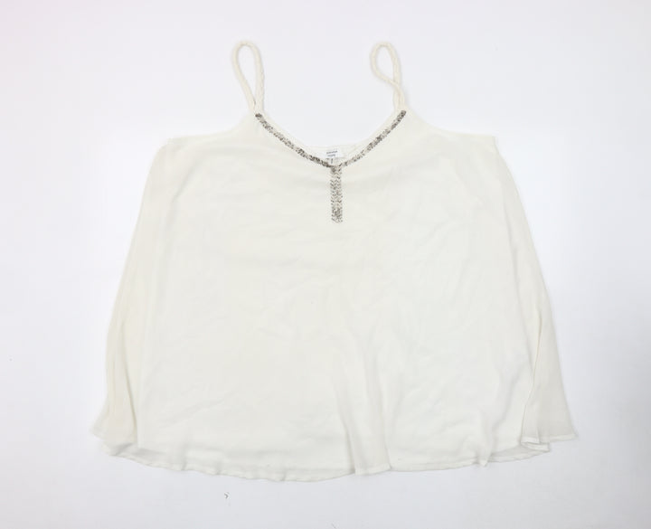 Joanna Hope Women's White Beaded Camisole Tank Top Size 22