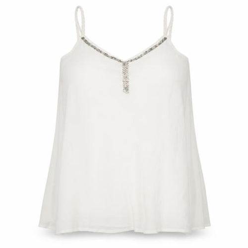Joanna Hope Women's White Beaded Camisole Tank Top Size 22