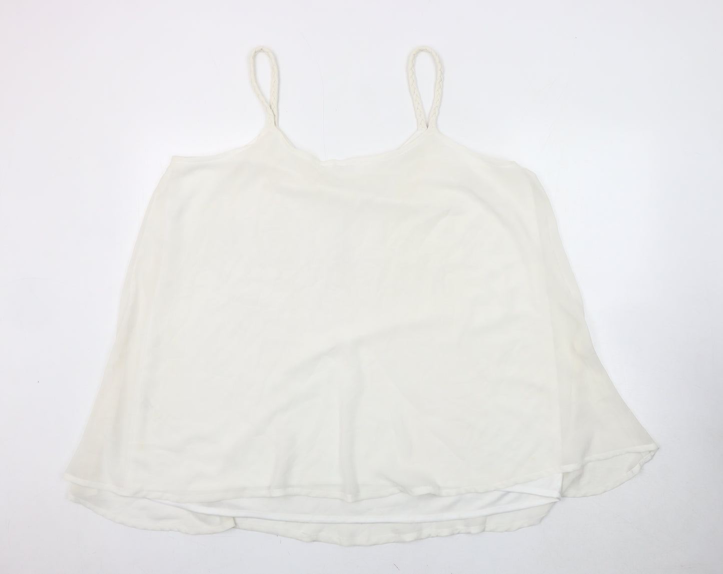 Joanna Hope Women's White Beaded Camisole Tank Top Size 22