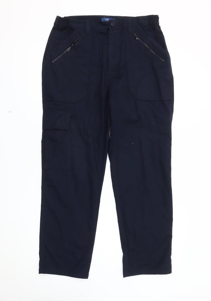 Cotton Traders Mens Blue Cargo Trousers Size 32