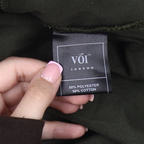 Voi Men's Green Basic Jacket L, Logo Accent, Zip Closure