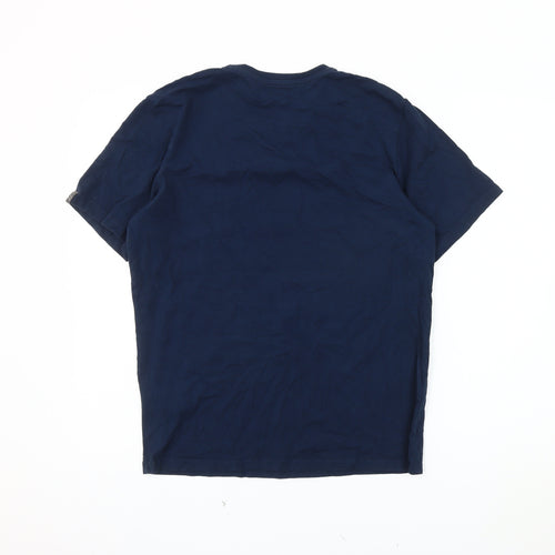 Rab Men's Blue Crew Neck T-Shirt, Size L, Logo Accent