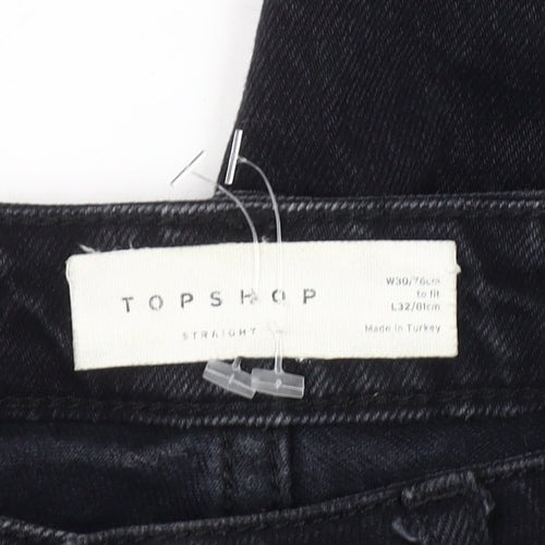 Topshop Black Straight Jeans Unisex Adults Size 30