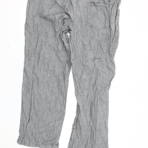 Debenhams Women's Grey Linen Trousers Size 18 Casual Summer