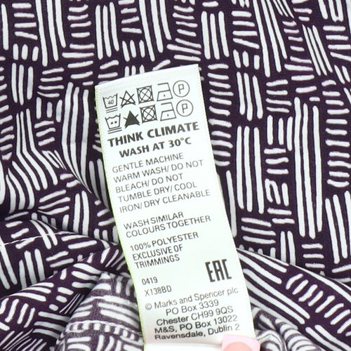 Marks and Spencer Men's Purple Geometric Relaxed Shirt M