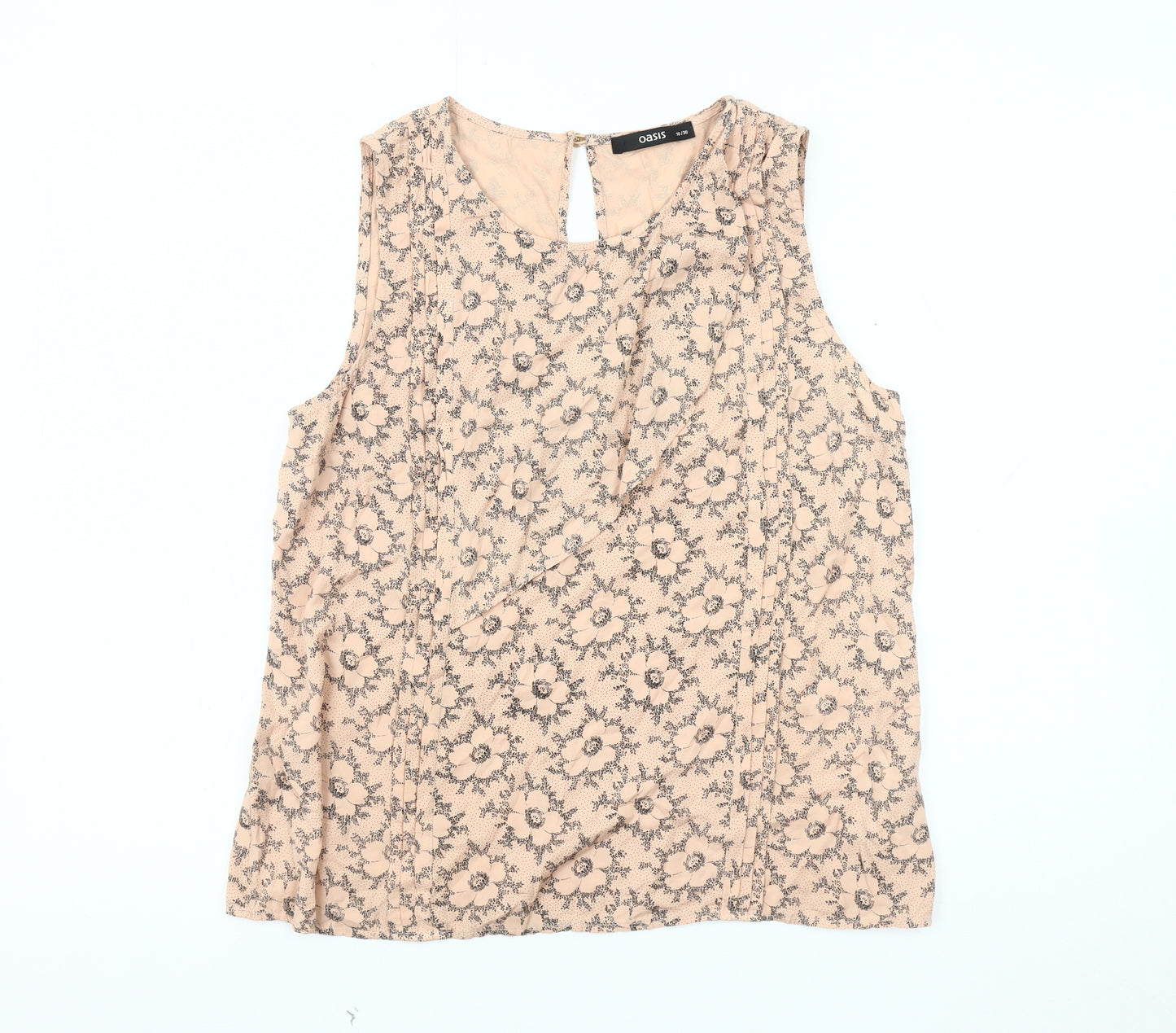 Oasis Women's Beige Floral Blouse Size 10