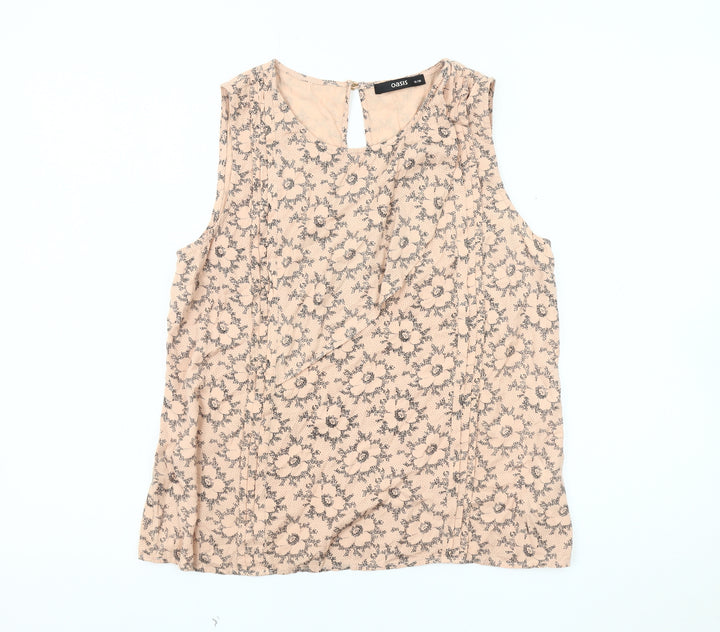 Oasis Women's Beige Floral Blouse Size 10