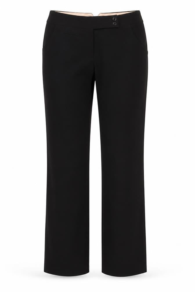 Front view of Topshop Black Straight Trousers - Women's, size 14