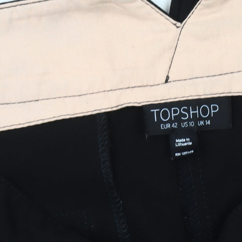 Topshop Black Straight Trousers - Women's Size 14