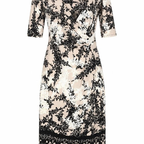 Marks and Spencer Women's Beige Floral Dress Size 10