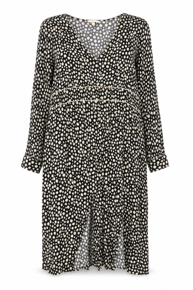 Front view of H&M Women's Black Polka Dot Maternity Dress XL