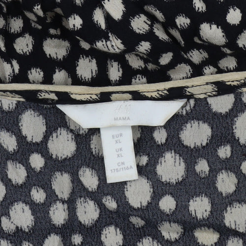 H&M Women's Black Polka Dot Maternity Dress XL