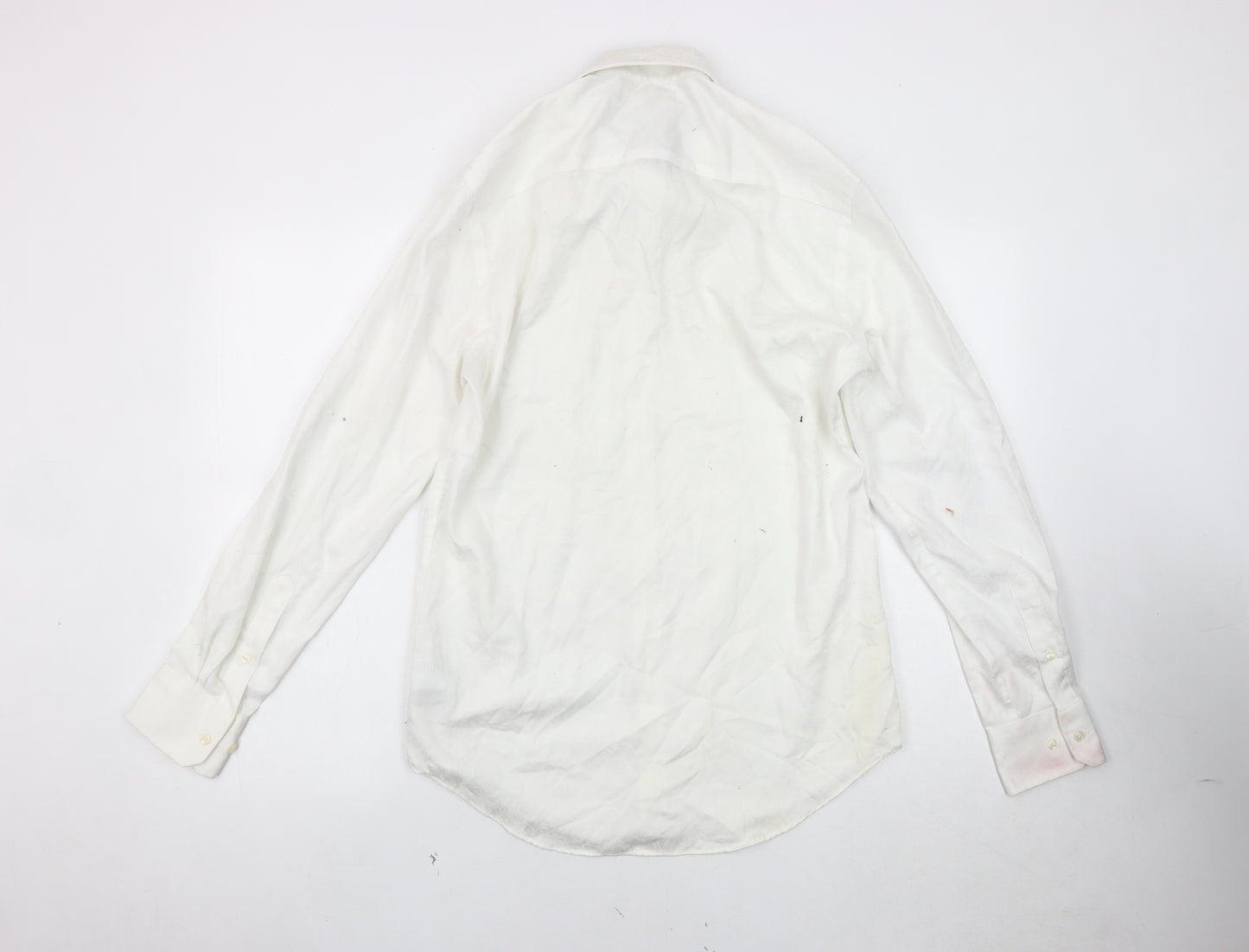 Jeff Banks Men's White Slim Fit Button-Up Shirt 15
