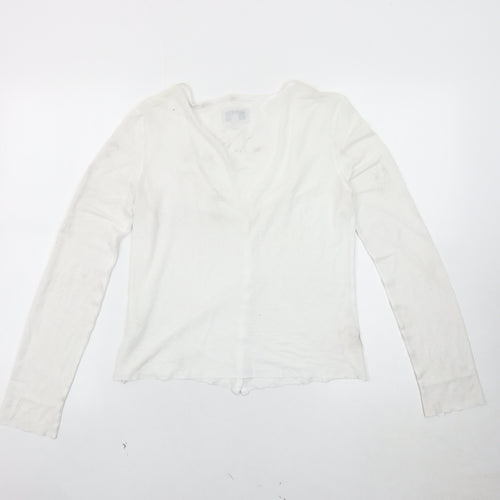 Jigsaw Women's White Cardigan, Small, Casual V-Neck Knit