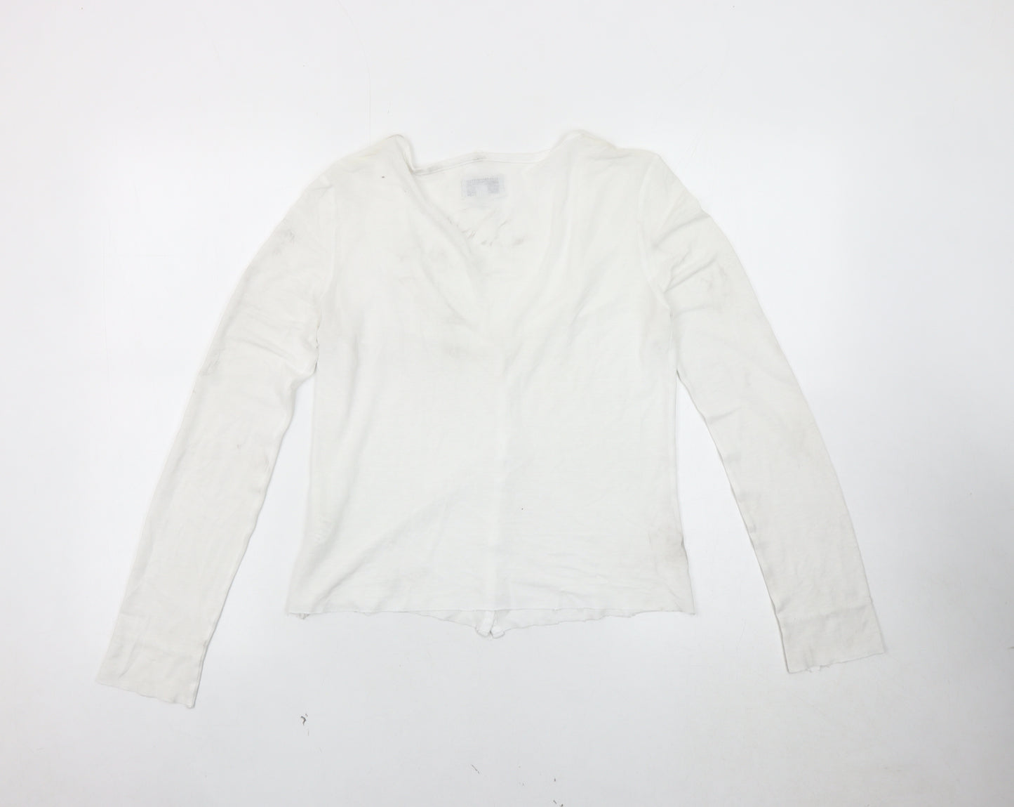 Jigsaw Women's White Cardigan, Small, Casual V-Neck Knit