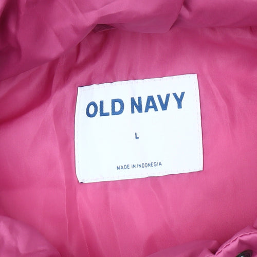 Old Navy Women's Pink Puffer Waistcoat, Size L, Casual
