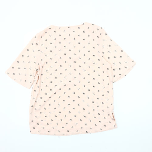 Marks and Spencer Women's Pink Floral Blouse - Size 8