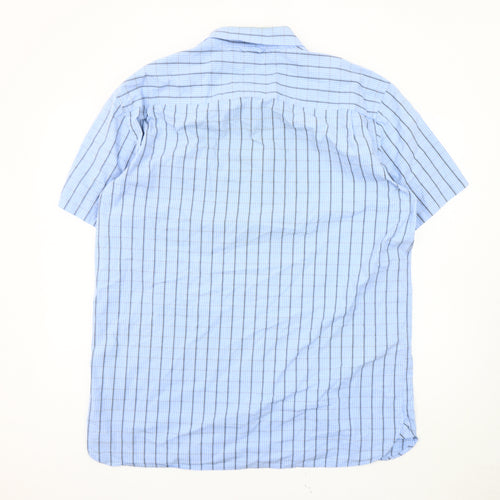 Tommy Hilfiger Men's XL Blue Check Short Sleeve Shirt