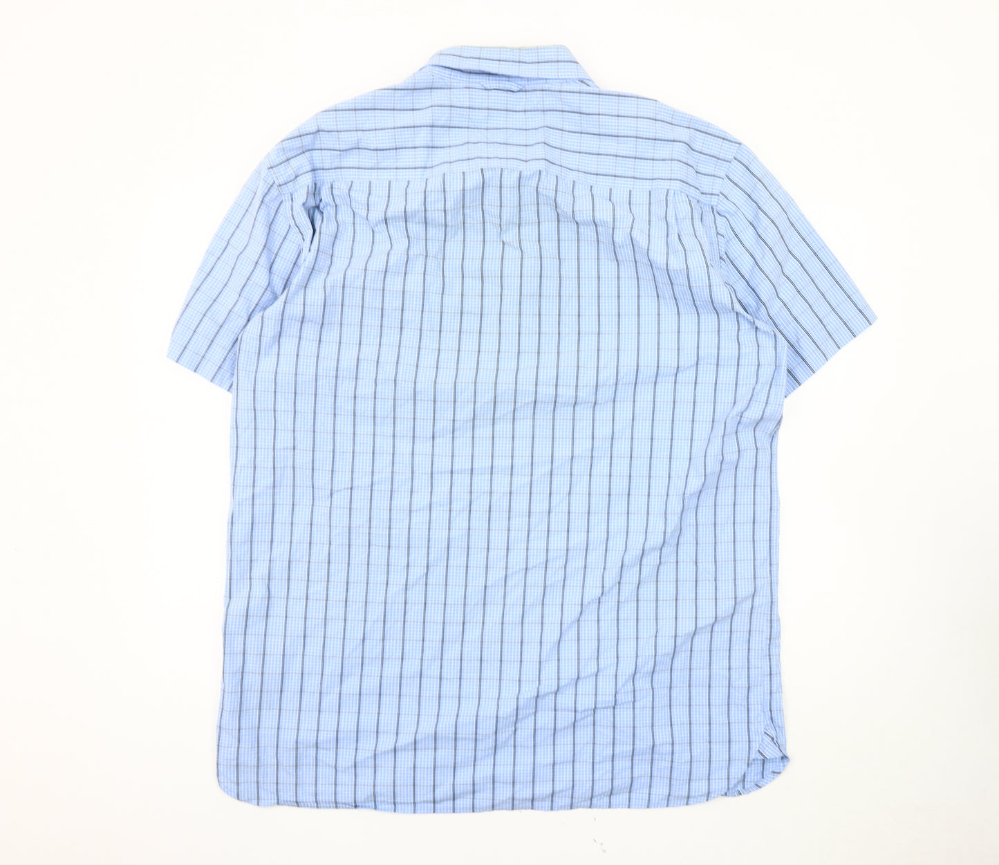 Tommy Hilfiger Men's XL Blue Check Short Sleeve Shirt