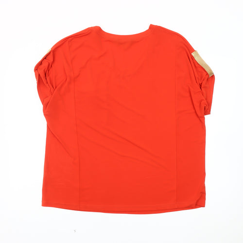 Joanna Hope Women's Orange V-Neck T-Shirt Size 18