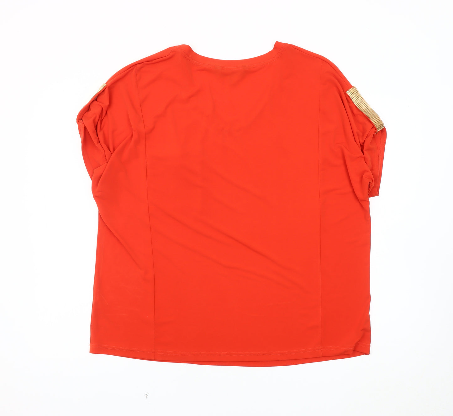 Joanna Hope Women's Orange V-Neck T-Shirt Size 18