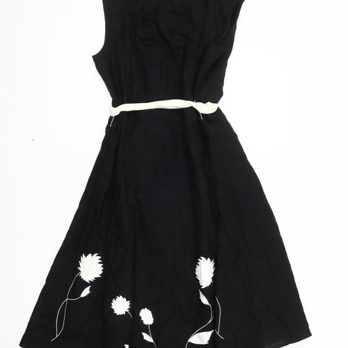 Klass Collection Women's Black Floral Dress, Size 16