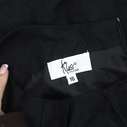 Klass Collection Women's Black Floral Dress, Size 16