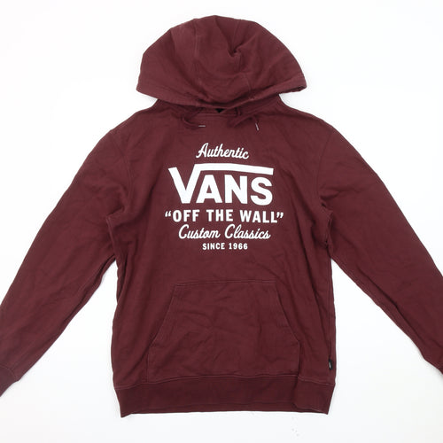 Vans Men's Red Logo Hoodie S Pullover Fleece