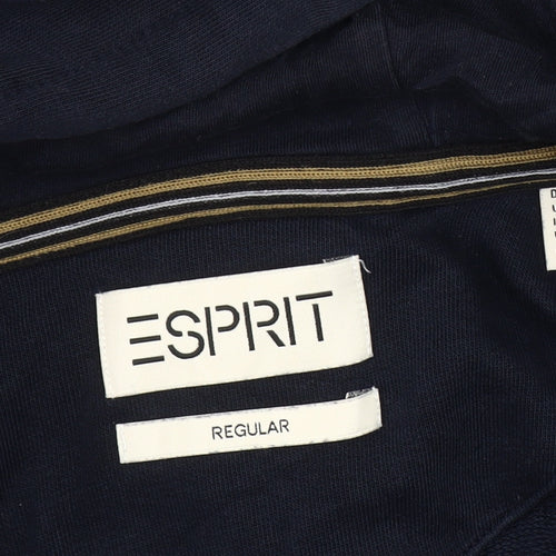 Esprit Men's Blue XL Hooded Basic Jacket