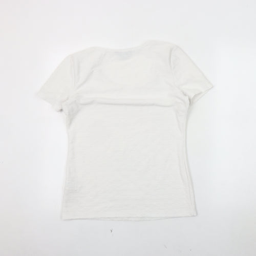 Marks and Spencer Women's White Basic T-Shirt Size 10