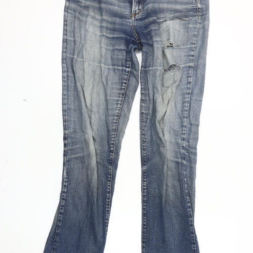 NXD Women's Distressed Blue Straight Jeans Size 8