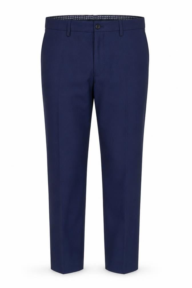 Front view of Zara Man Blue Dress Pants for Men, size M, Classic Style