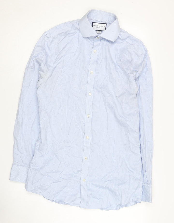 Charles Tyrwhitt Men's Blue Extra-Slim Casual Shirt 15