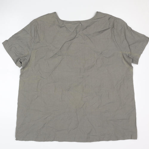 Alice Collins Women's Grey Button Accent Top Size 20