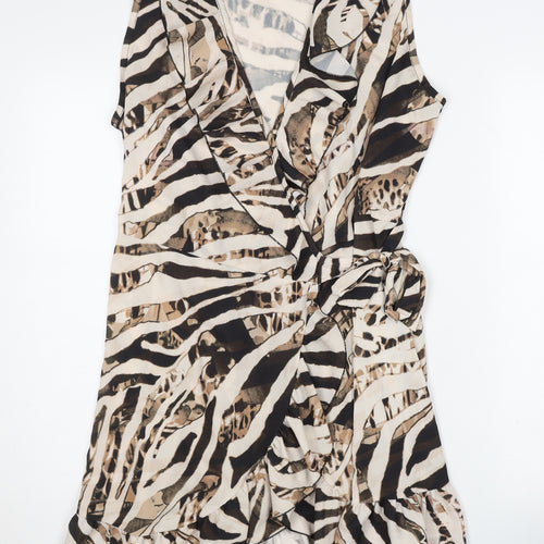 Quiz Women's Multicoloured Animal Print Wrap Dress