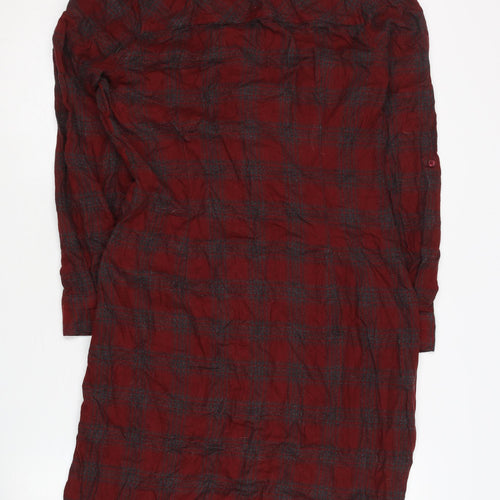 Next Women's Red Check Shirt Dress Size 10