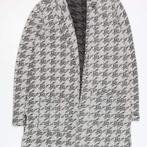 Miss Selfridge Women’s Grey Houndstooth Open Front Cardigan UK 8