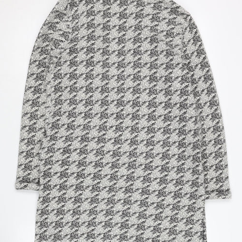 Miss Selfridge Women’s Grey Houndstooth Open Front Cardigan UK 8