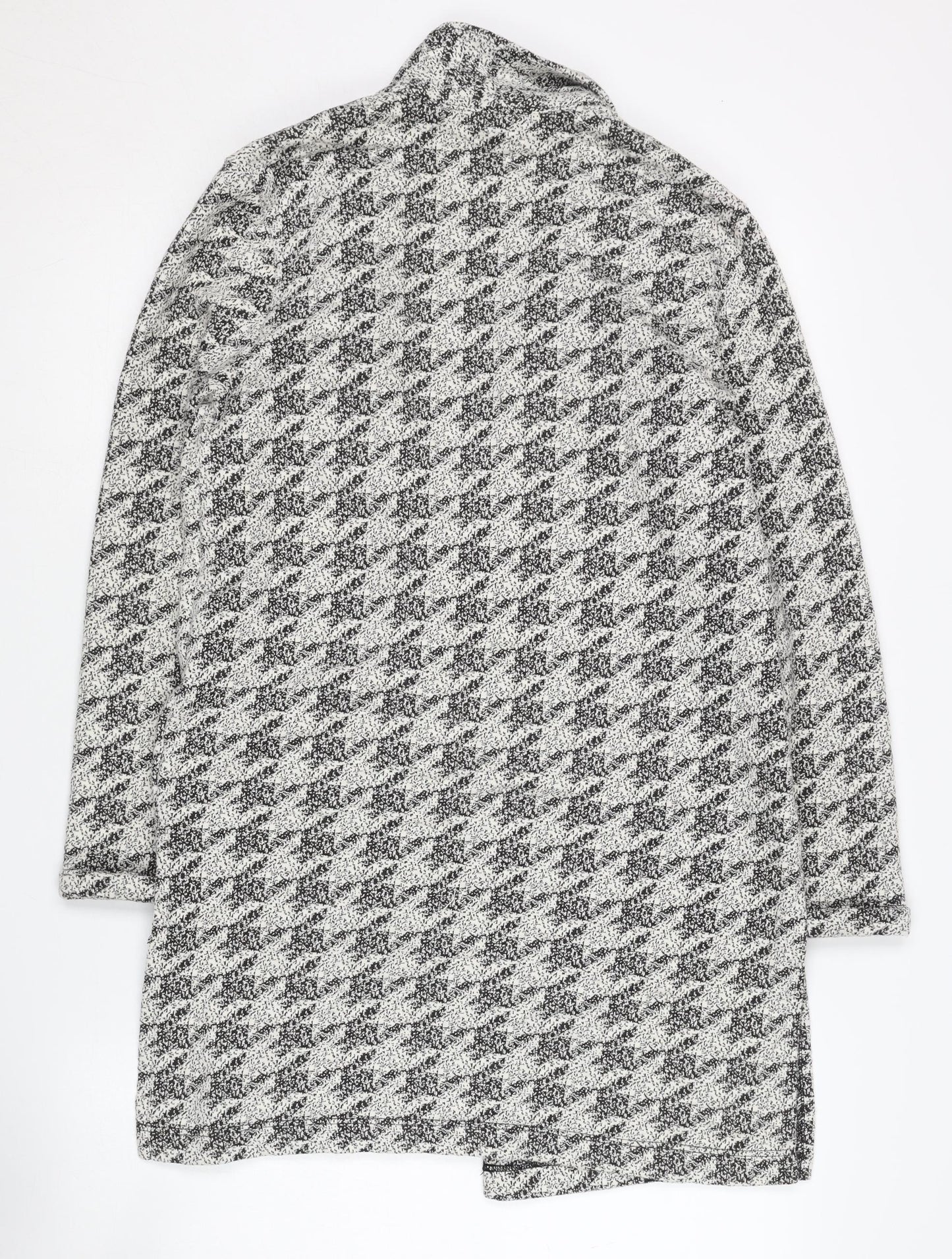 Miss Selfridge Women’s Grey Houndstooth Open Front Cardigan UK 8